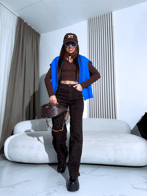 "JAGER Y3389" džinsa bikses - LEOPARDA